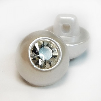 RHP-089 Pearl and Swarovski Button, 10mm