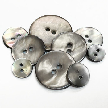 RSM-110 Smoke Rivershell Button -  9 Sizes, Priced per Dozen