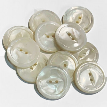 RSW-112D - White Rivershell Button, 7/8" - Sold by the Dozen