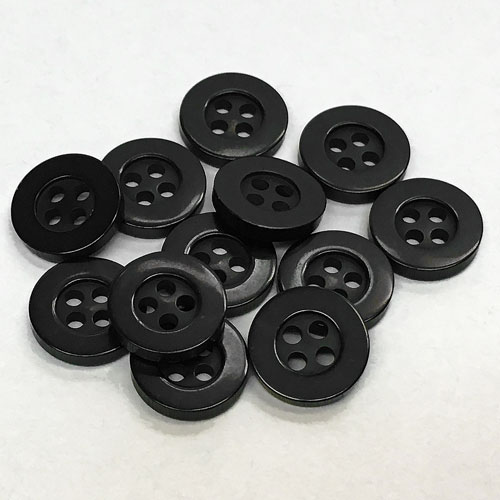 SB-009-BK - Black Shirt Button, 2 Sizes - Priced per Dozen