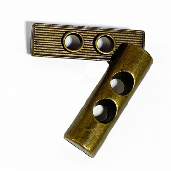 TGM-18097  Antique Brass Metal Toggle, 1-3/16"
