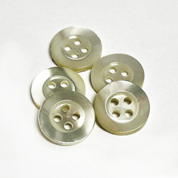 TR-200 White Trocas Shell Button, 4 Sizes - Priced per Dozen