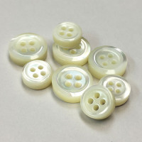 TR-8 - White Trocas Shell Shirt Button, 9mm only - 3mm thick