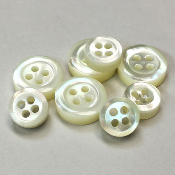 TR-9 - White Trocas Shell, 9mm Shirt or Blouse Button (3mm thick)  