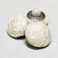 W-1039-TB Ivory Lace Bridal Buttons with Tufted Back, 2 Sizes - Priced by the Dozen