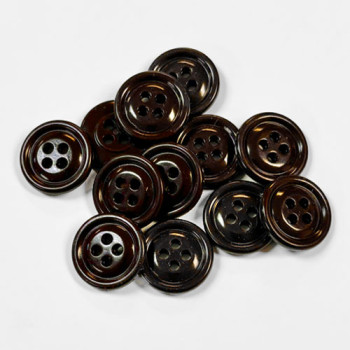 WB-1090 - Dark Brown Melamine Button, 17mm - Priced by the Dozen 