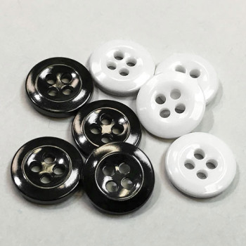 WBB-03  Shirt or Uniform Button in White or Black, 12.5mm - Sold by the Dozen