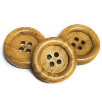 WD-1185-D Brown Wood Button, 2 Sizes - Priced by The Dozen