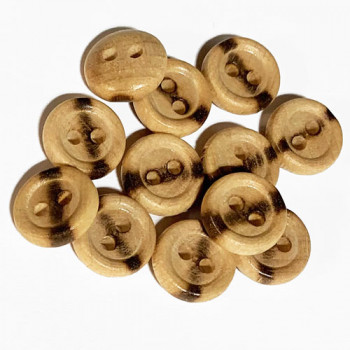 WD-201 - Burnt Wood Shirt Button, 2 Sizes - Sold by the Dozen