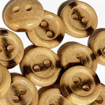 WD-201 - Burnt Wood Button, 3/4" - Sold by the Dozen