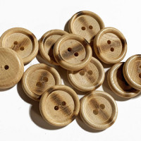 WD-201B - Burnt Wood Button - 13/16", Sold by the Dozen