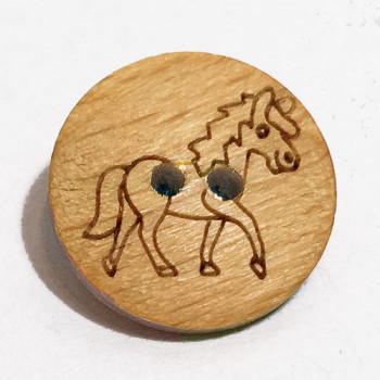WD-285 Wooden Horse Button, 18mm