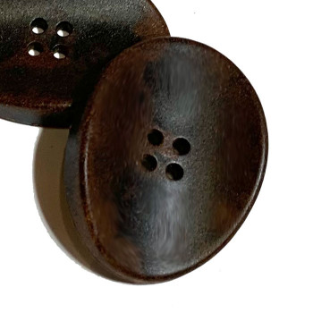 WD-4002 - Oval Dark Brown Wood Button, 38mm
