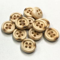 WD-401-Burnt Wood Shirt Button, Sold by the Dozen