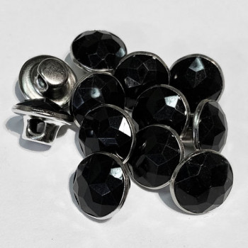WSN-250- Faceted, Black Western Shirt Button, Priced by the Dozen