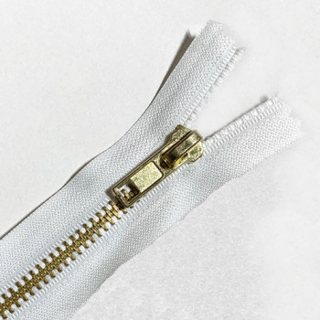 ZPB-5W9 - #5 Brass Zipper - 9 inch, White