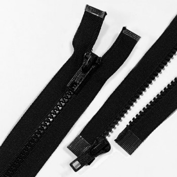 ZPM-5BK12 - #5 Molded Plastic Separating Zipper - 12 inch, Black