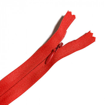 ZPN-4INV-R9 - #4 Nylon "Soft Red" Invisible Zipper - 9 inch