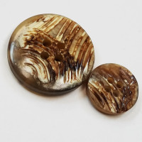 H-1275 - Brown, Real Horn-Look Button - 4 Sizes