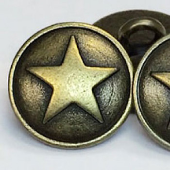 M-178  5-Point Star Metal Button, 5/8"