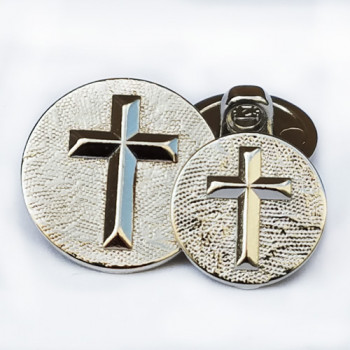 M-2806-Silver Cross Button - 2 Sizes M-2806-Silver Cross Button - 2 Sizes
