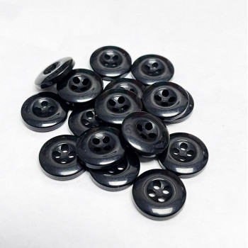 BL-501  Black, 4-Hole Button, 5/8"  - Sold By The Dozen