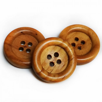 WD-1185-D Brown Wood Button, 2 Sizes - Priced by The Dozen